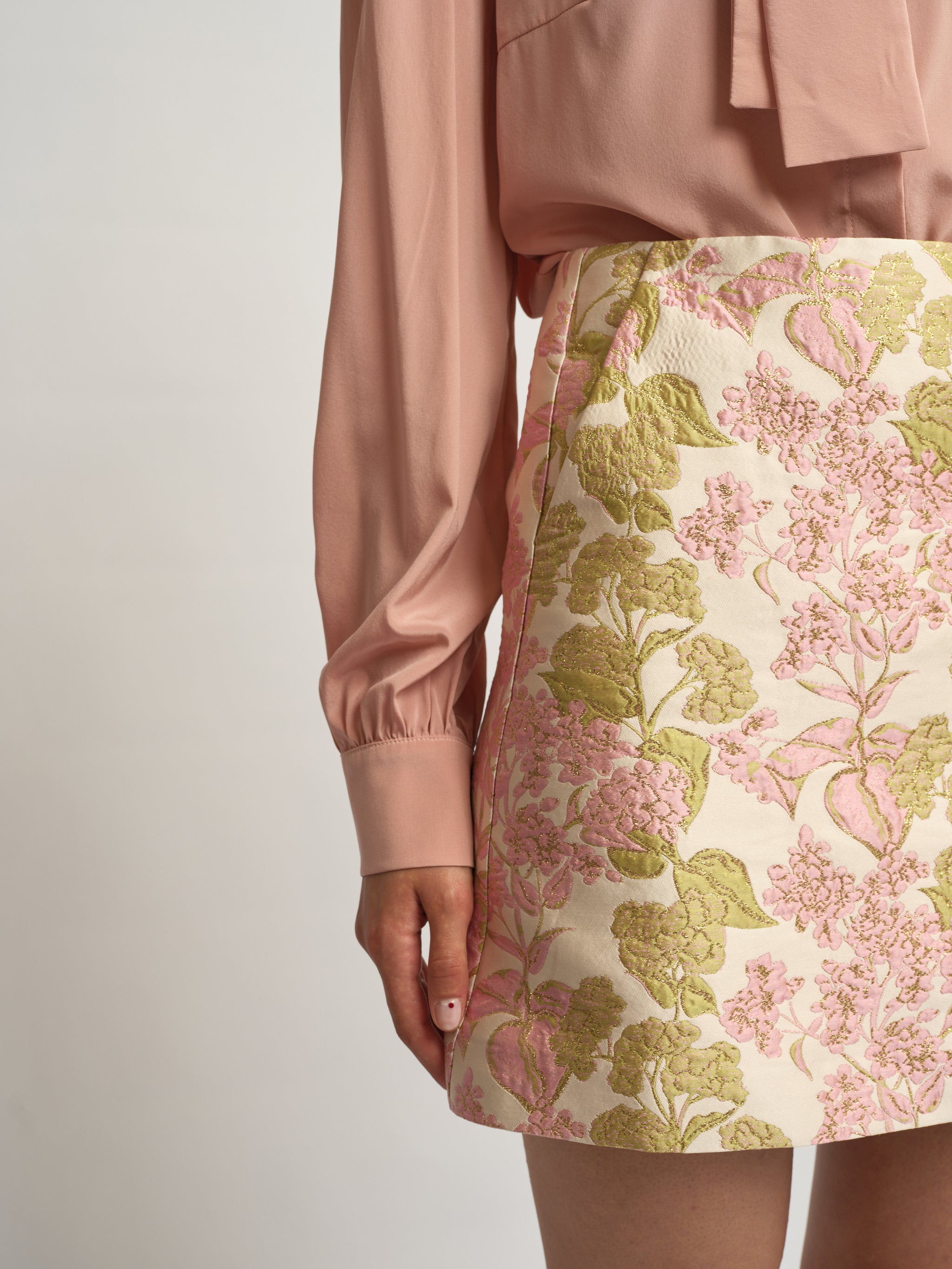 andmary Jade highwaist mini skirt ベージュ S ANDMARY】Jade highwaist mini skirt